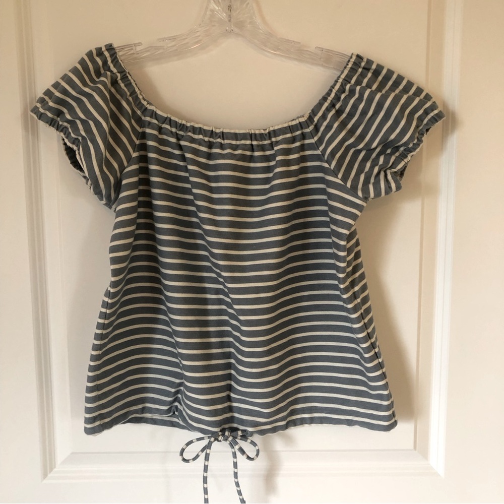 Madewell Large Off the Shoulder Top. Tie at waist. Like New Condition!